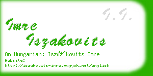 imre iszakovits business card